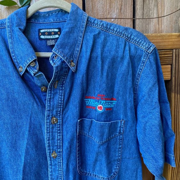 RARE Vintage Three Rivers Denim Short Sleeve Shirt - Picture 1 of 6